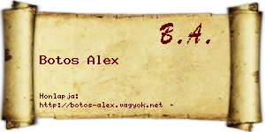Botos Alex névjegykártya